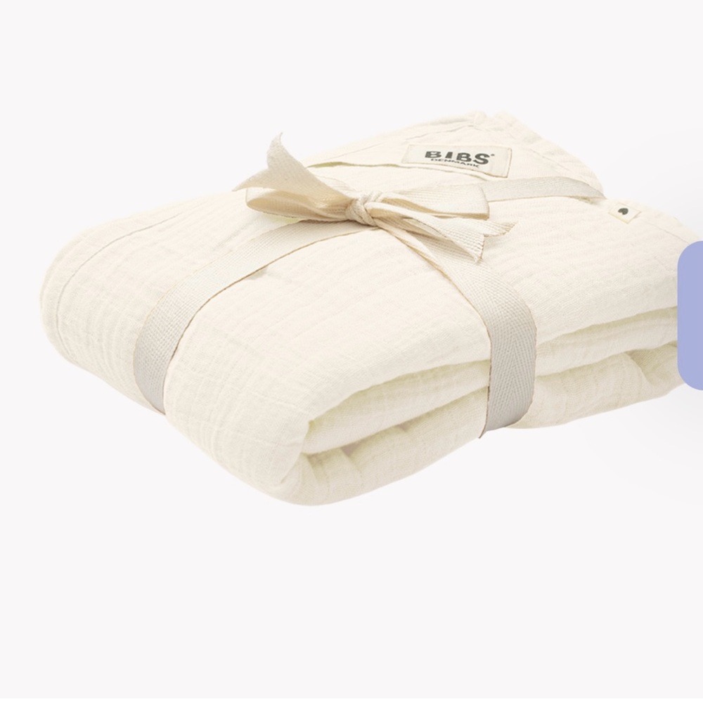 Brand New BIBS Ivory Muslin Baby swaddle